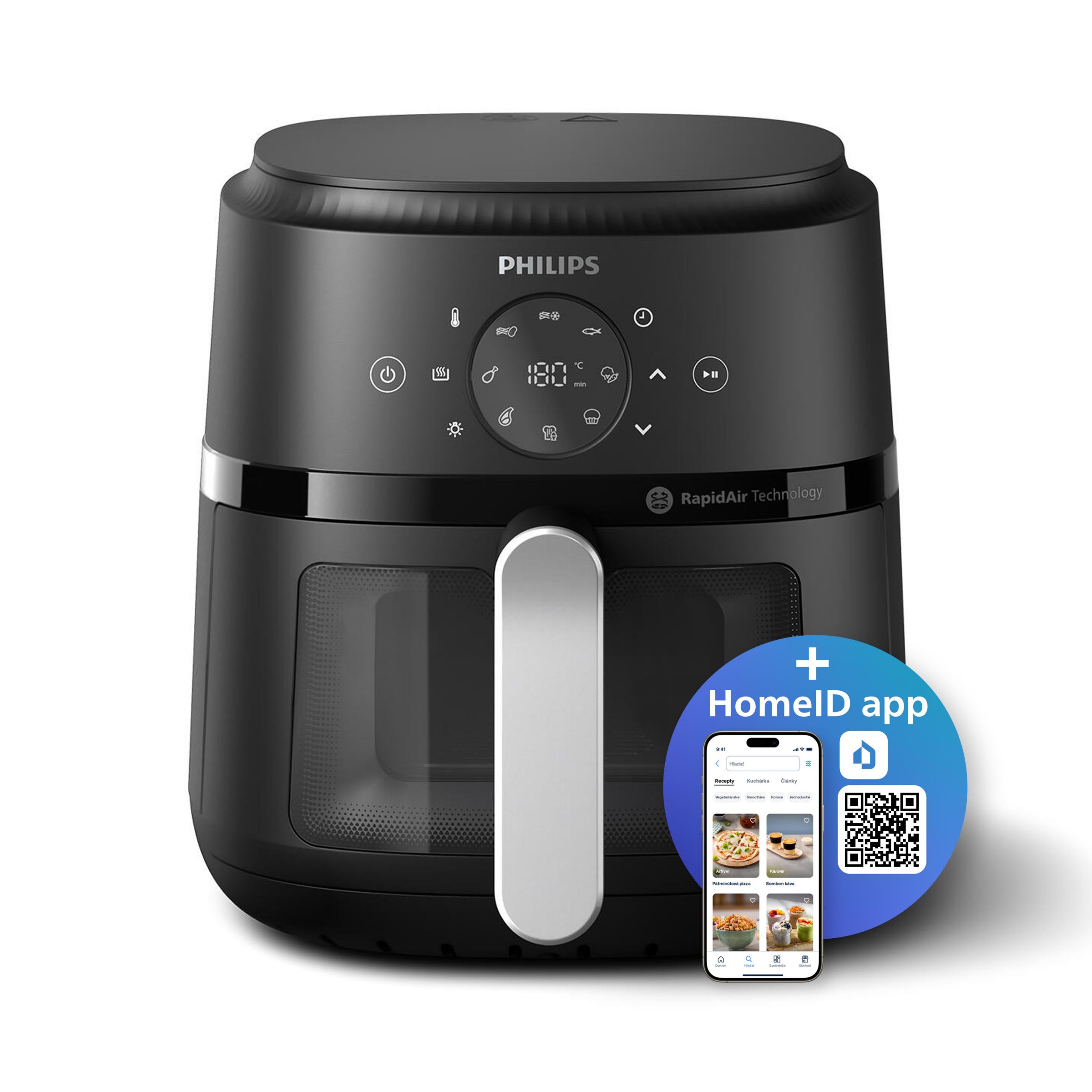 Philips 2000 Series - Fritéza Airfryer 2000 Series, Objem 4,2 l (stříbrná) - NA221/00