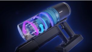 تزيل تقنية PowerCyclone 8 الغبار، مع الاستهلاك الأمثل لطاقة البطارية.