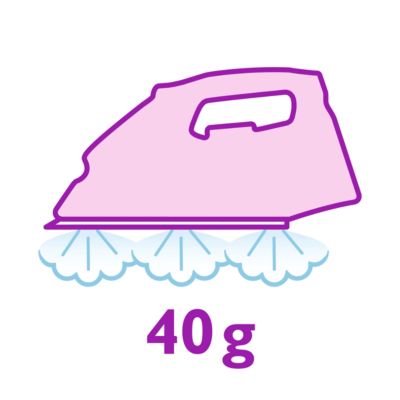 Konstante Dampfleistung von bis zu 40 g/Min.