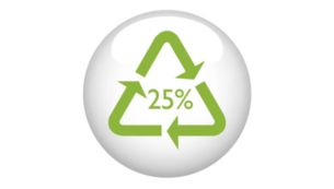 Minimo il 25% dei materiali in plastica &egrave; riciclabile