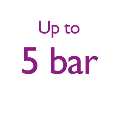 Up to 5 bar pressure