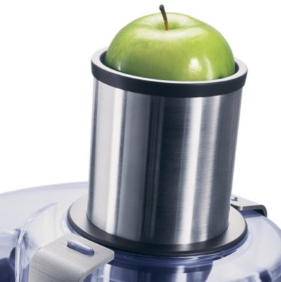 Ypač didelis padavimo vamzdis įtraukia net ir didesnius vaisius ir daržoves