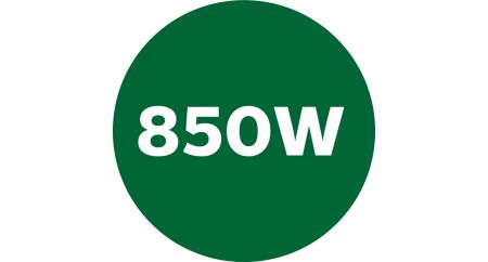 850 W motor for powerful processing