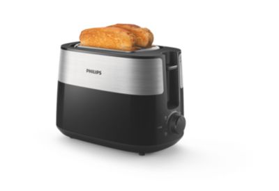 Philips Philips Daily-collectie Broodrooster - 2 sneetjes, brede opening, metaal HD2516/90 aanbieding