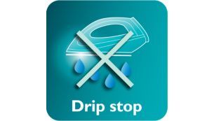 Het Drip Stop-systeem voorkomt dat er water op uw kleding komt