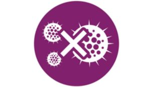 Gleichm&auml;&szlig;iger Dampfaussto&szlig;: entfernt Ger&uuml;che, t&ouml;tet 99,9&nbsp;% der Bakterien* ab