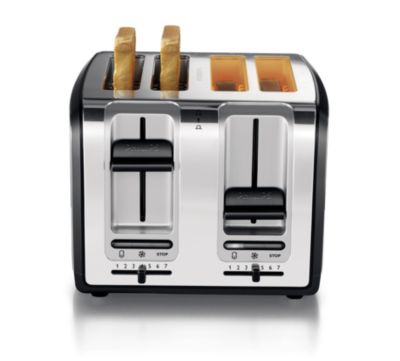 To toast 2 slices independently or 4 at the same time