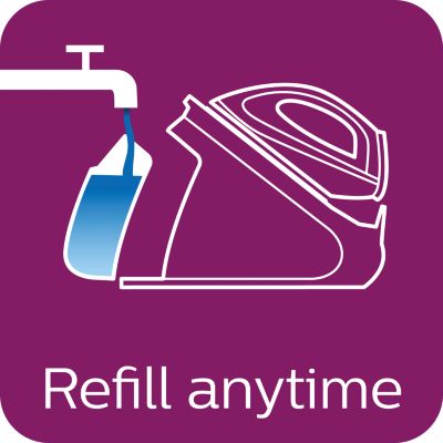 Napunite vodom iz slavine, bilo kada tijekom glačanja