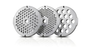 3 hygiënische roestvrijstalen maalschijven (3, 5, 8 mm)