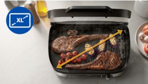 Groot grilloppervlak voor het hele gezin