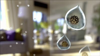 NanoCloud 蒸发技术可减少 99% 的细菌散布*