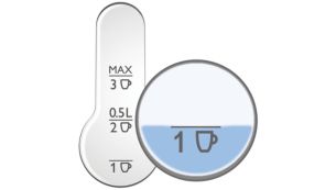 Indicador de una taza para hervir solo la cantidad de agua que necesita