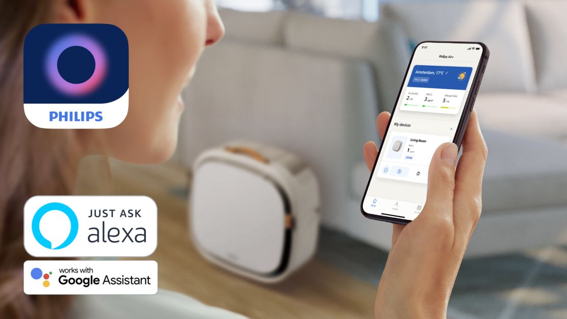 Control your purifier anytime with the Philips Air+ app