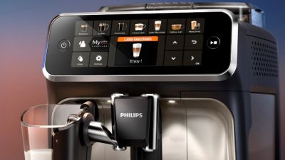 Philips Series 5400 EP5447/90 LatteGo Kaffeevollautomat – Chrom – Farbdisplay und Getränkeauswahl
