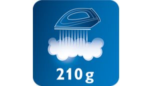 Golpe de vapor de hasta 210 g