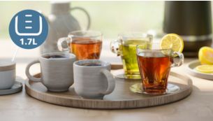 Grande capacité de 1,7 l pour jusqu'à 7 tasses