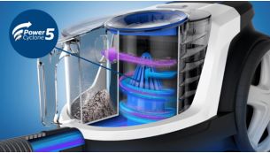 PowerCyclone&nbsp;5 maintient une forte puissance d'aspiration plus longtemps