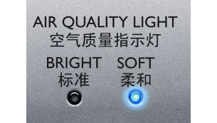 空气质量指示灯设置可让您调节亮度