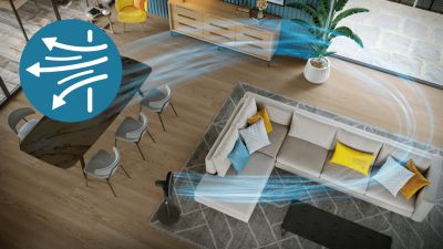 Stiprus oro srautas akimirksniu užtikrina komfortą