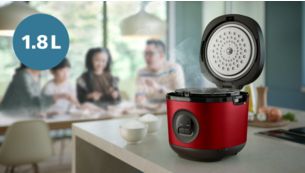 Large 1.8 L capacity makes up to 10 cups of rice