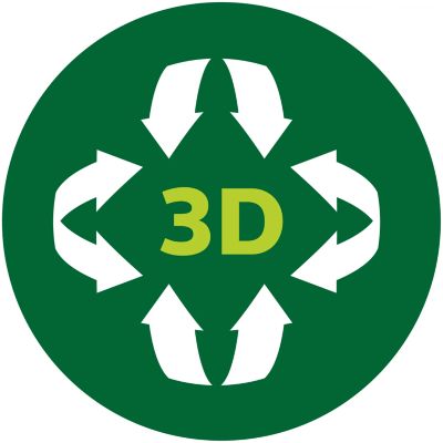 3D sildīšanas funkcija vienmērīgi gatavotiem ēdieniem
