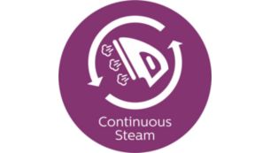 Vapor continuo de hasta 15 g/min para eliminar mejor las arrugas