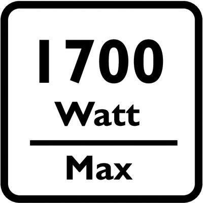 1700 Watt motor generating 330 Watt suction power