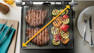Met het grote grilloppervlak grill je voor jouw hele familie