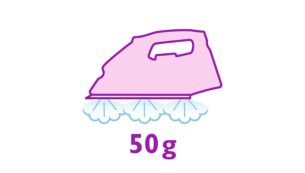 Sa&iacute;da de vapor at&eacute; 50 g/min. para uma melhor remo&ccedil;&atilde;o dos vincos