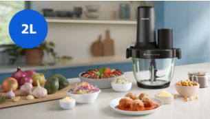 Préparez des repas pour toute la famille dans le bol en verre de 2 l