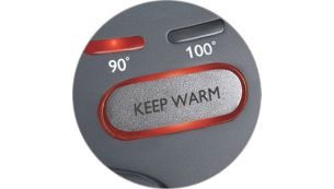 Keep warm function keeps the water at your set temperature