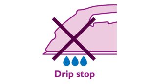 Het Drip Stop-systeem voorkomt dat er water op uw kleding komt