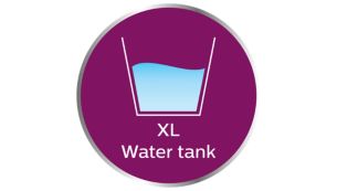 Großer Wassertank für langes Dampfbügeln