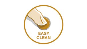 Easy-clean button for comfortable cleaning