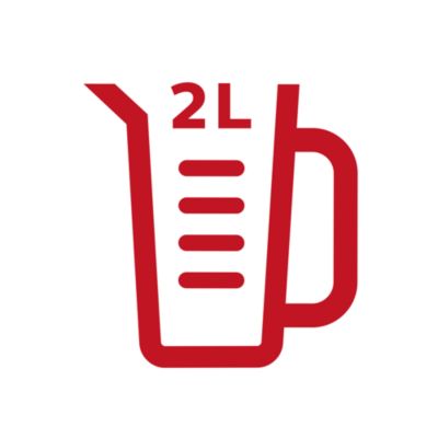 Capacidad de la jarra de 2 litros para preparar recetas para toda la familia