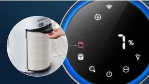 Follow the smart filter status indicator on your device