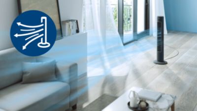 Plaša gaisa plūsma ērtai atvēsināšanai