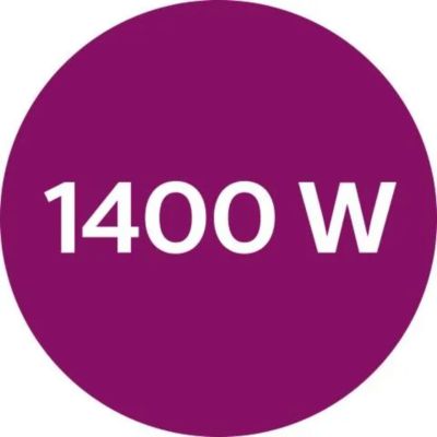 Potência de até 1400 W permitindo a saída constante de vapor intenso