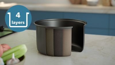 4-layer aluminum pot with durable non-stick coating