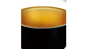 Golden coating ensures inner pot durable and non-stick.