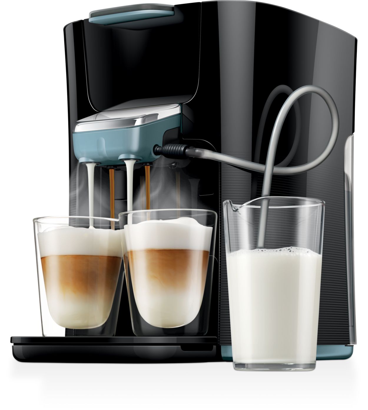 Eindelijk twee cappuccino's tegelijk gezet met verse melk!