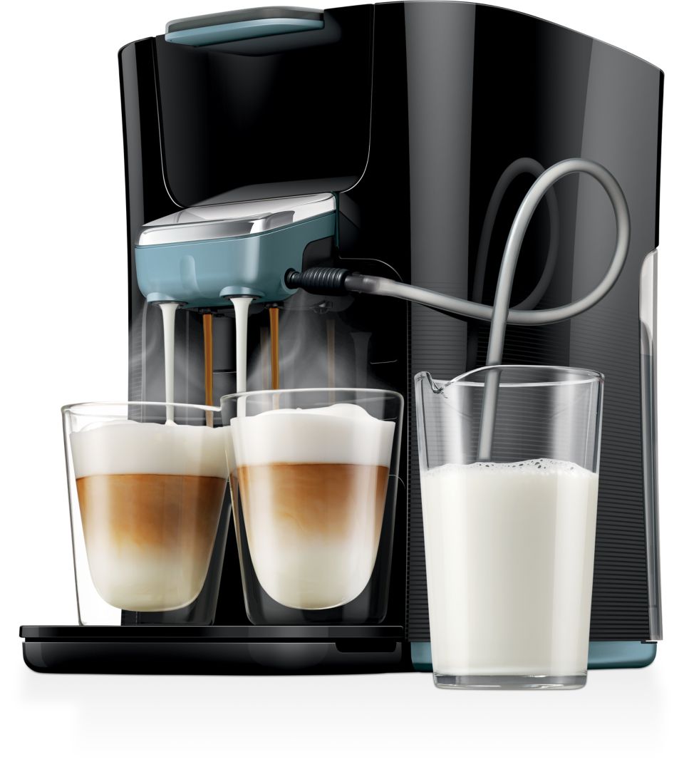 Eindelijk twee cappuccino's tegelijk gezet met verse melk!