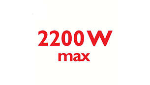 2200 W sikrer konstant damp