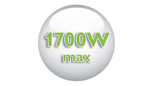 Az 1700 wattos teljesítmény erős és folyamatos gőzkibocsátást biztosít