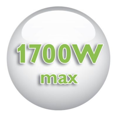 Os 1700 W de potência permitem uma saída de vapor alta e constante