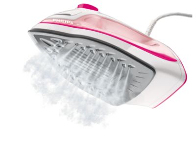 Continuous steam up to 32 g/min for better crease removal