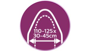 Compatibilité universelle pour les tables à repasser standard de 110-125 x 30-45 cm