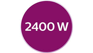 Os 2.400 W de potência permitem uma saída de vapor alta e constante