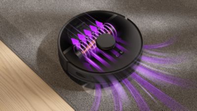 La potencia de aspiración ultrapotente absorbe mucha suciedad