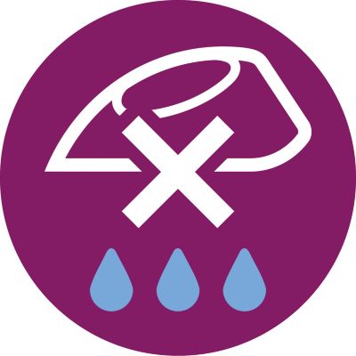 Наша система "капля-стоп" не допускает протекания воды на одежду